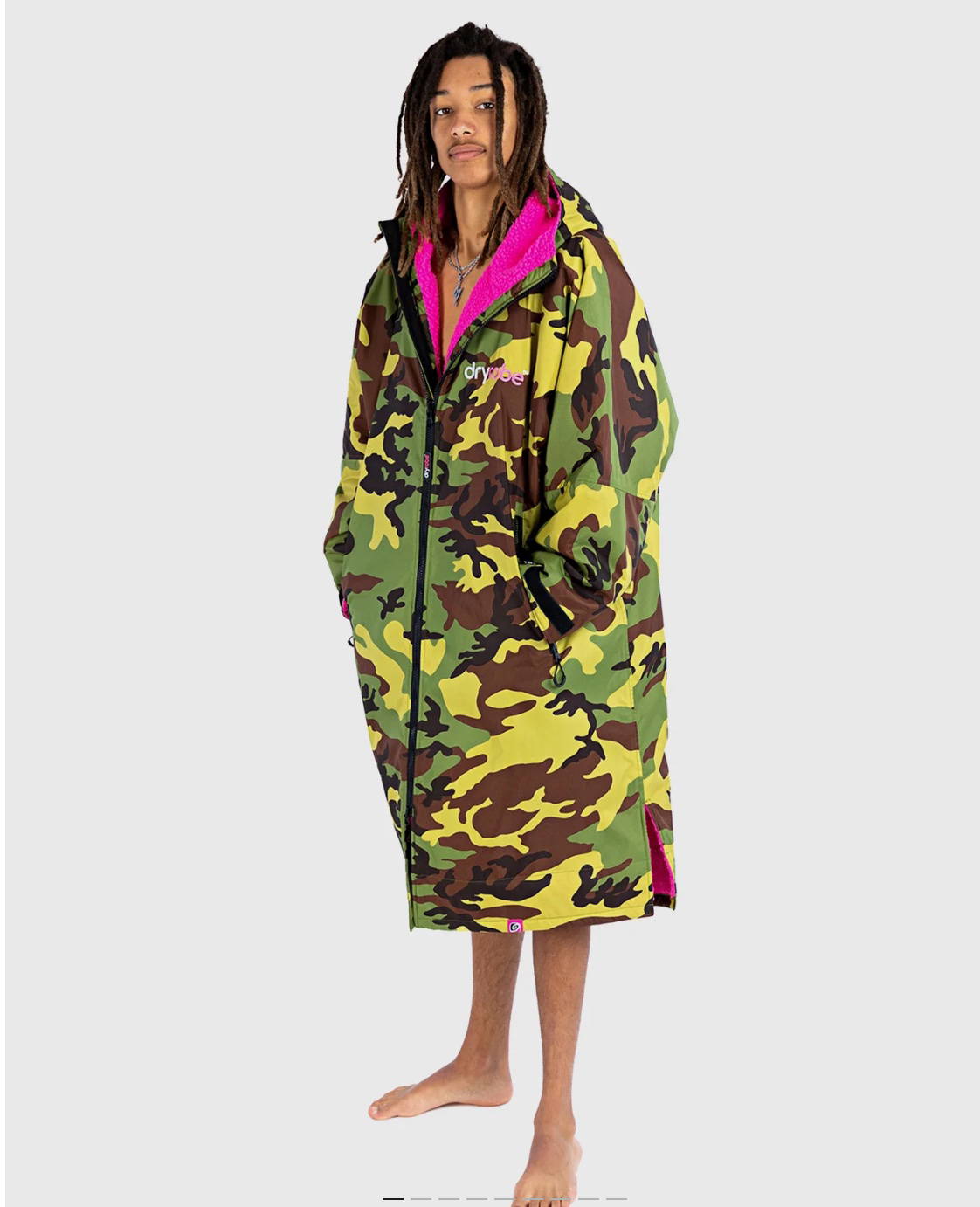 Dryrobe Advance Long Sleeve Green Camo Pink image 2