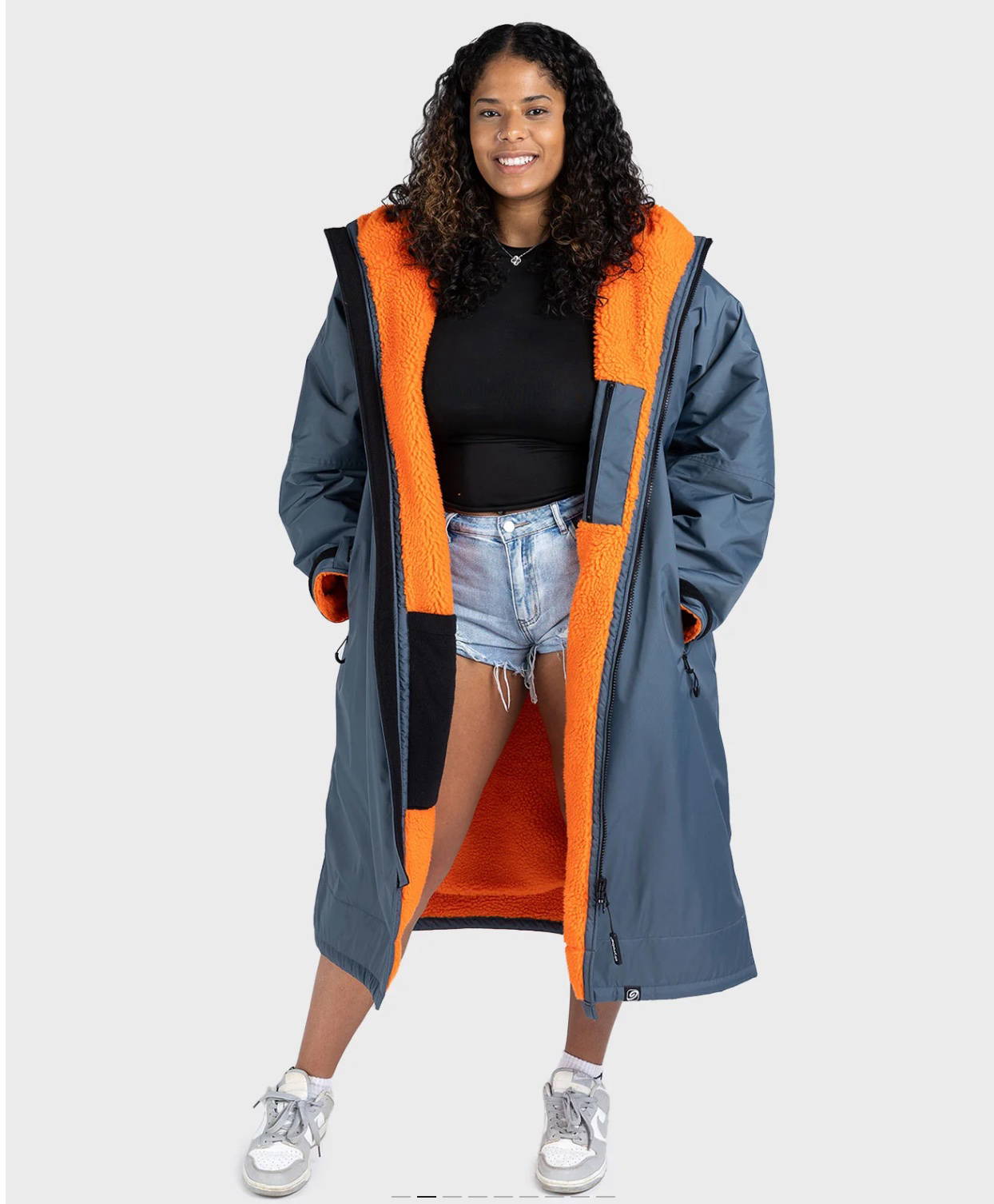 dryrobe Advance Long Sleeve - Grey Orange, Small image