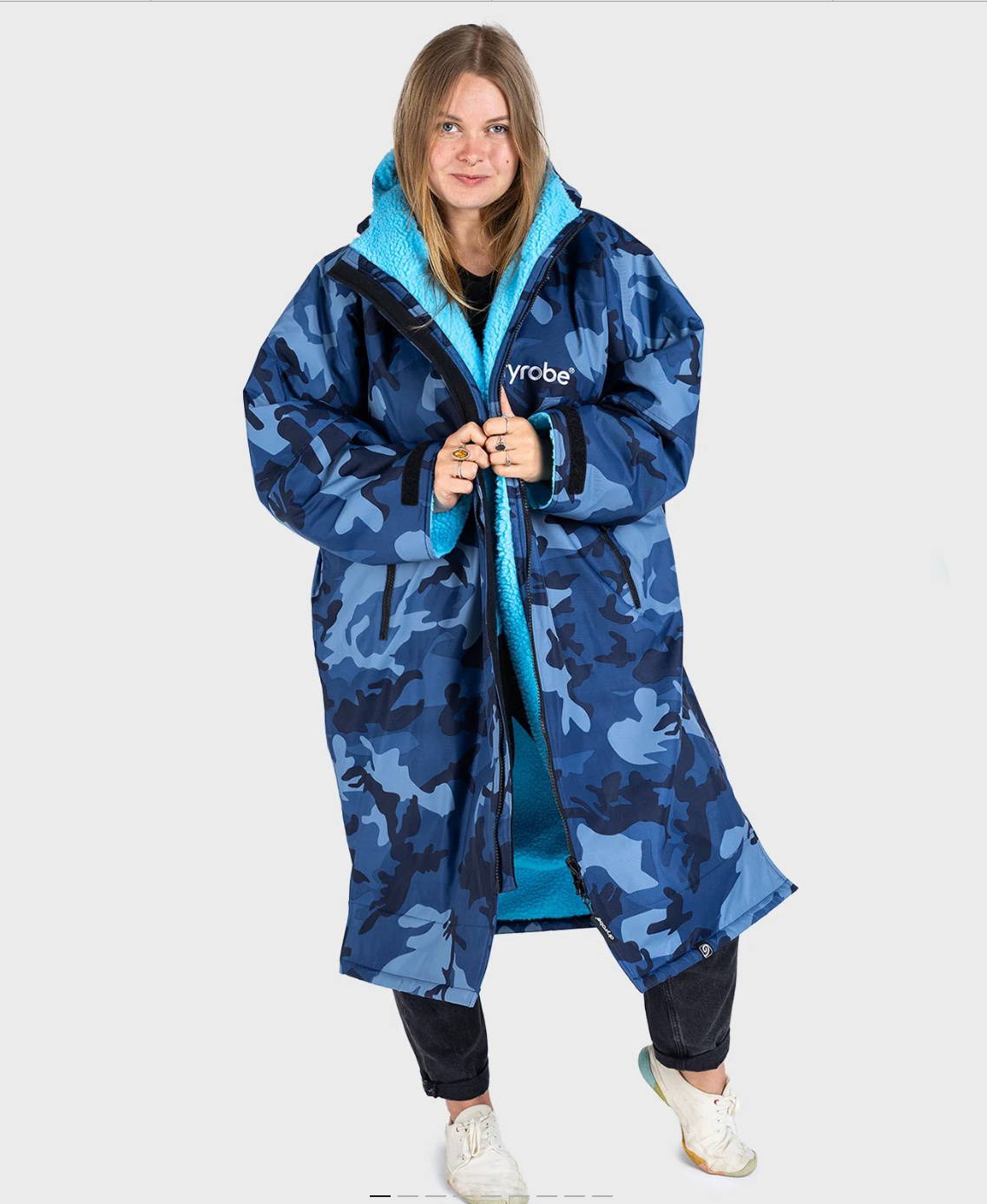 Dryrobe Advance Long Sleeve Blue Camo/Blue - Blue Camo Blue, Small image