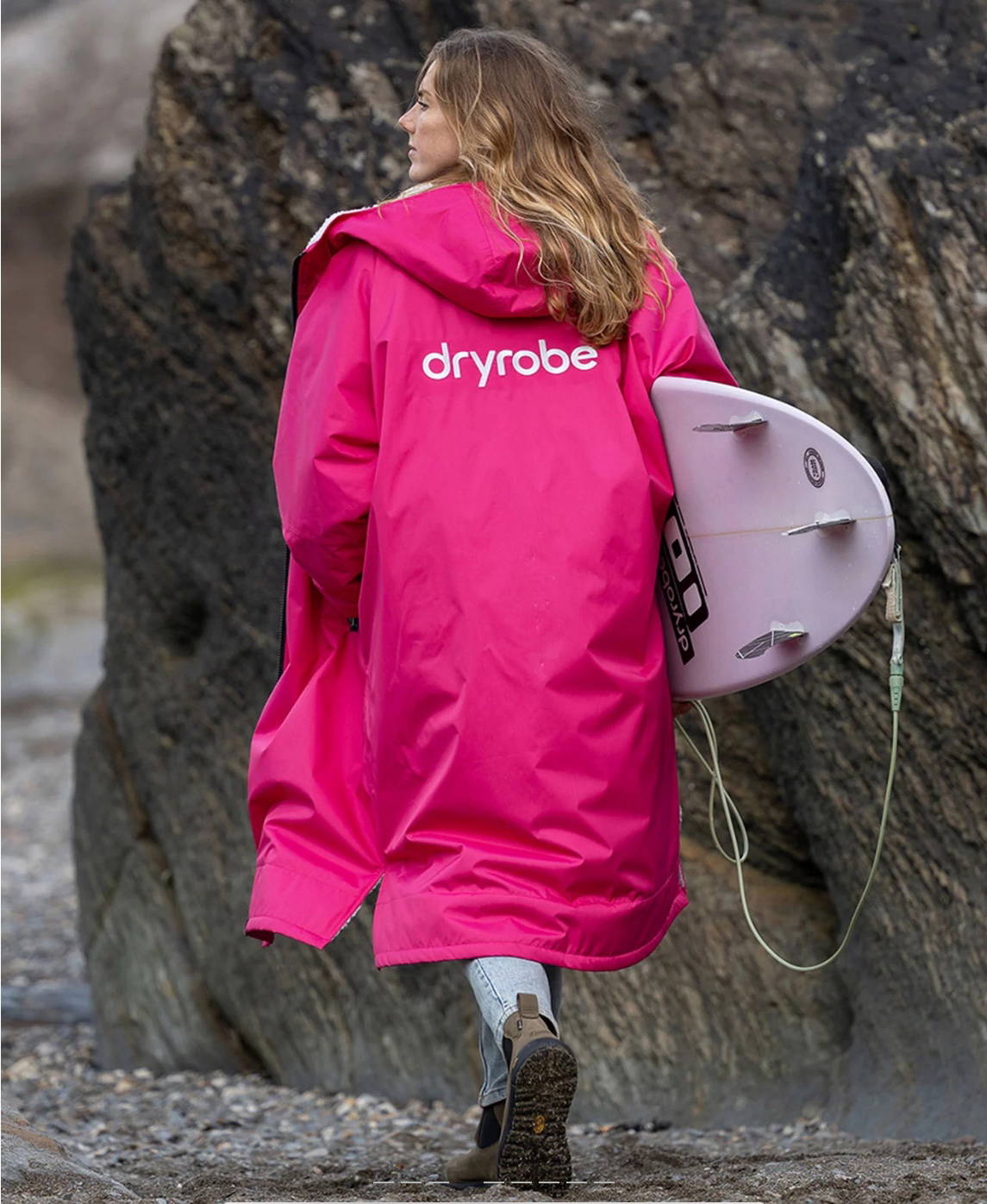 Dryrobe Advance Long Sleeve Pink Light Grey - Pink Light Grey, Small image