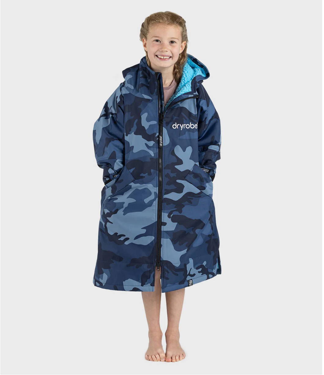 Dryrobe Advance Long Sleeve Blue Camo/Blue - Blue Camo Blue, Age 5-9 image