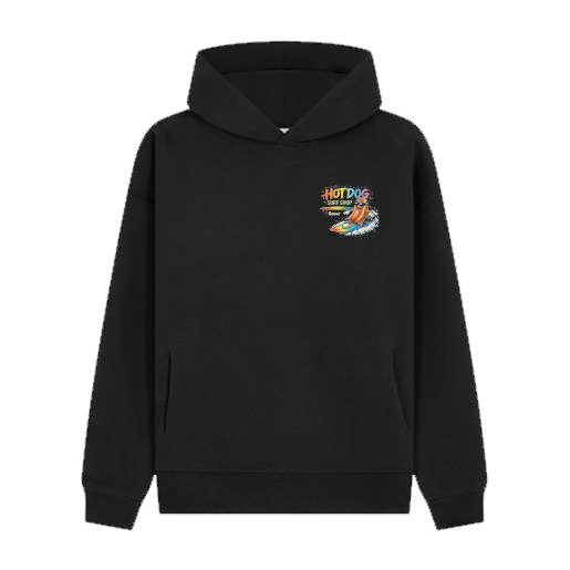Hotdog Retro Hoody Unisex - Black, XL image