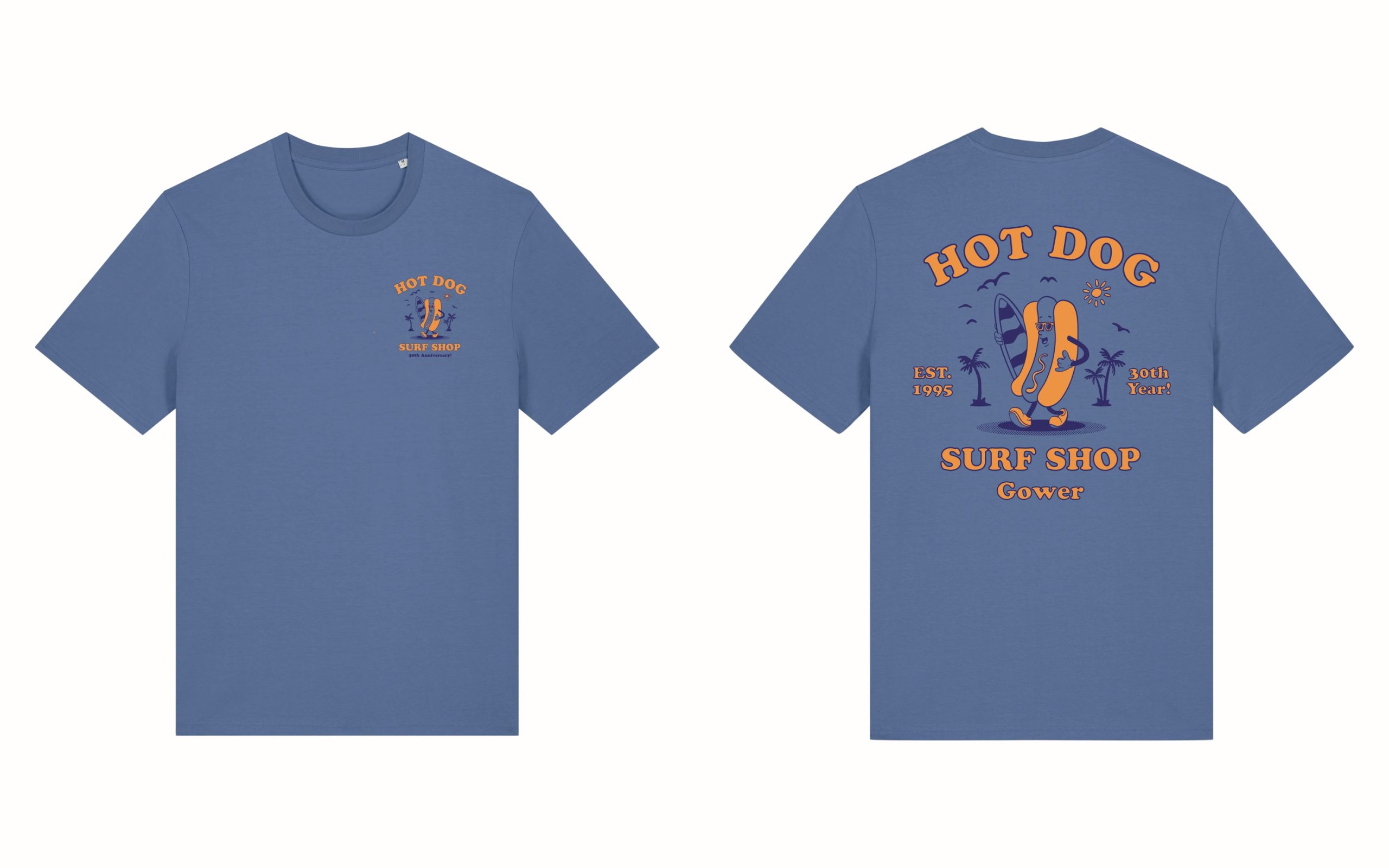 Hot Dog 30th Anniversary Tee Blue